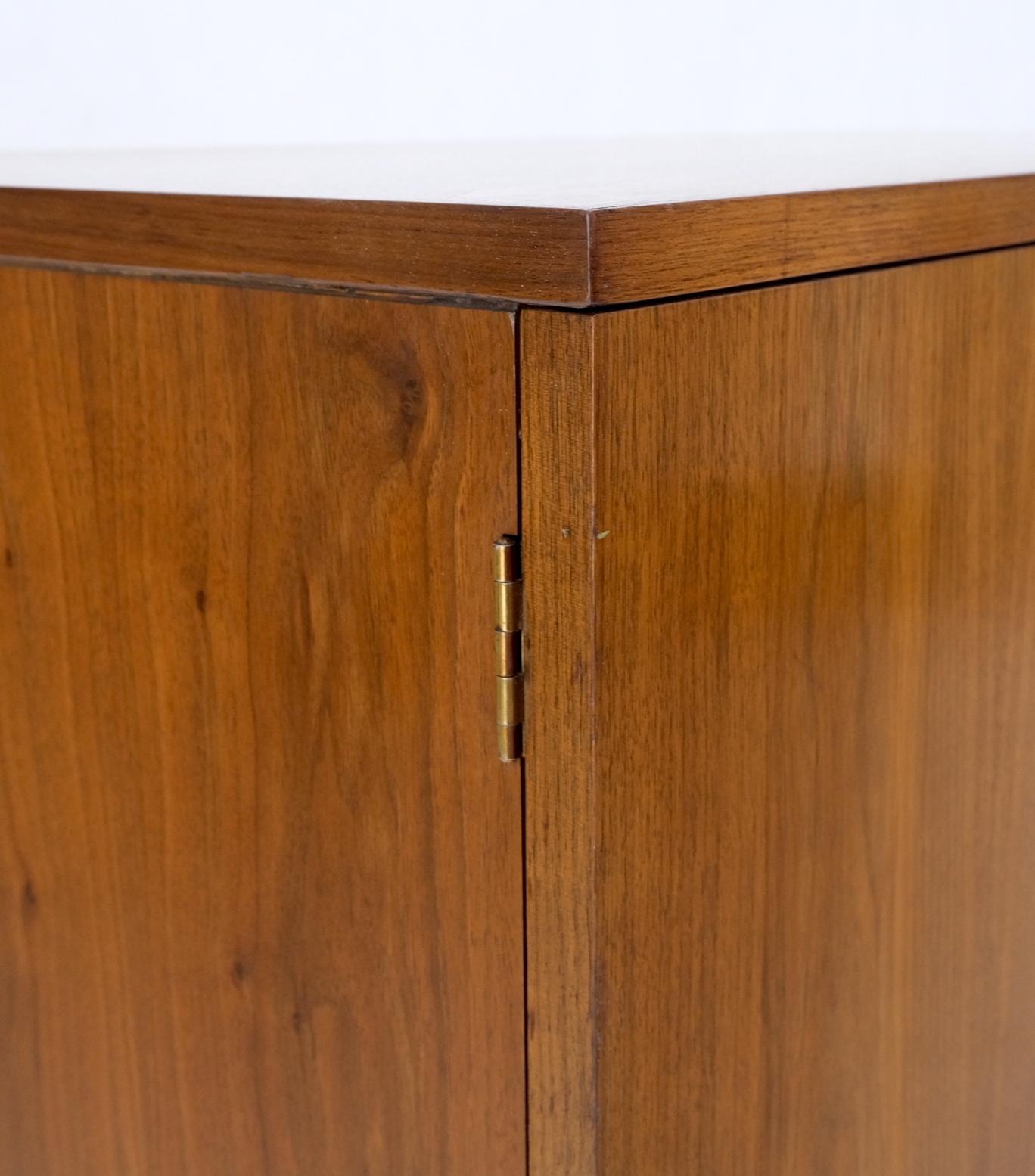 EstablishedLines Mid-Century Modern Walnut Two Doors Floating Base Small Petit Credenza Mint