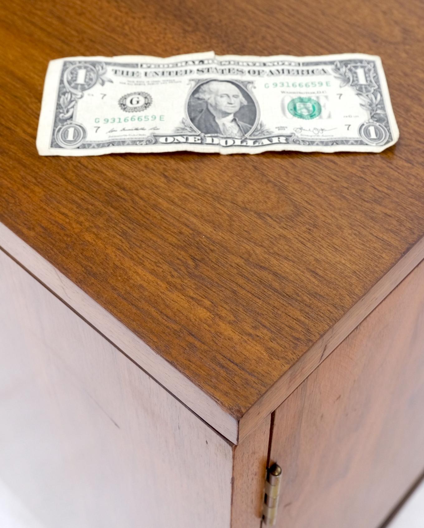 EstablishedLines Mid-Century Modern Walnut Two Doors Floating Base Small Petit Credenza Mint