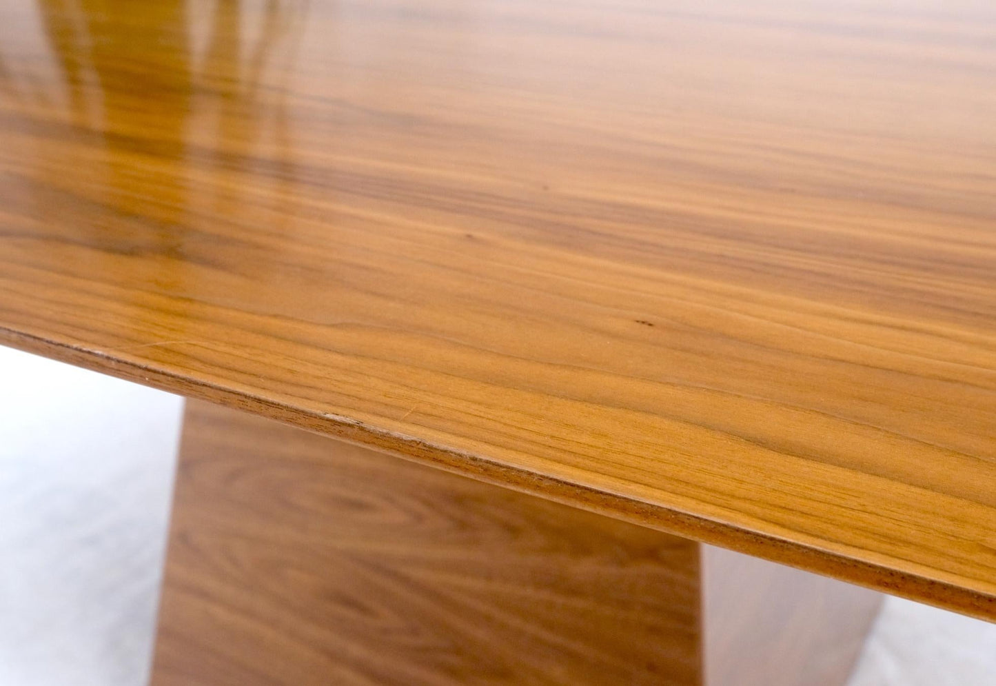 EstablishedLines Large Modern Studio Square Walnut Pyramid Shape Base Dining Conference Table