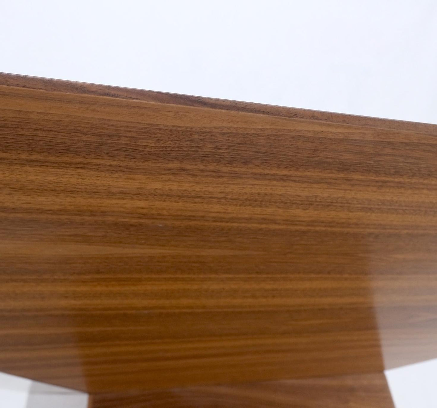 EstablishedLines Large Modern Studio Square Walnut Pyramid Shape Base Dining Conference Table