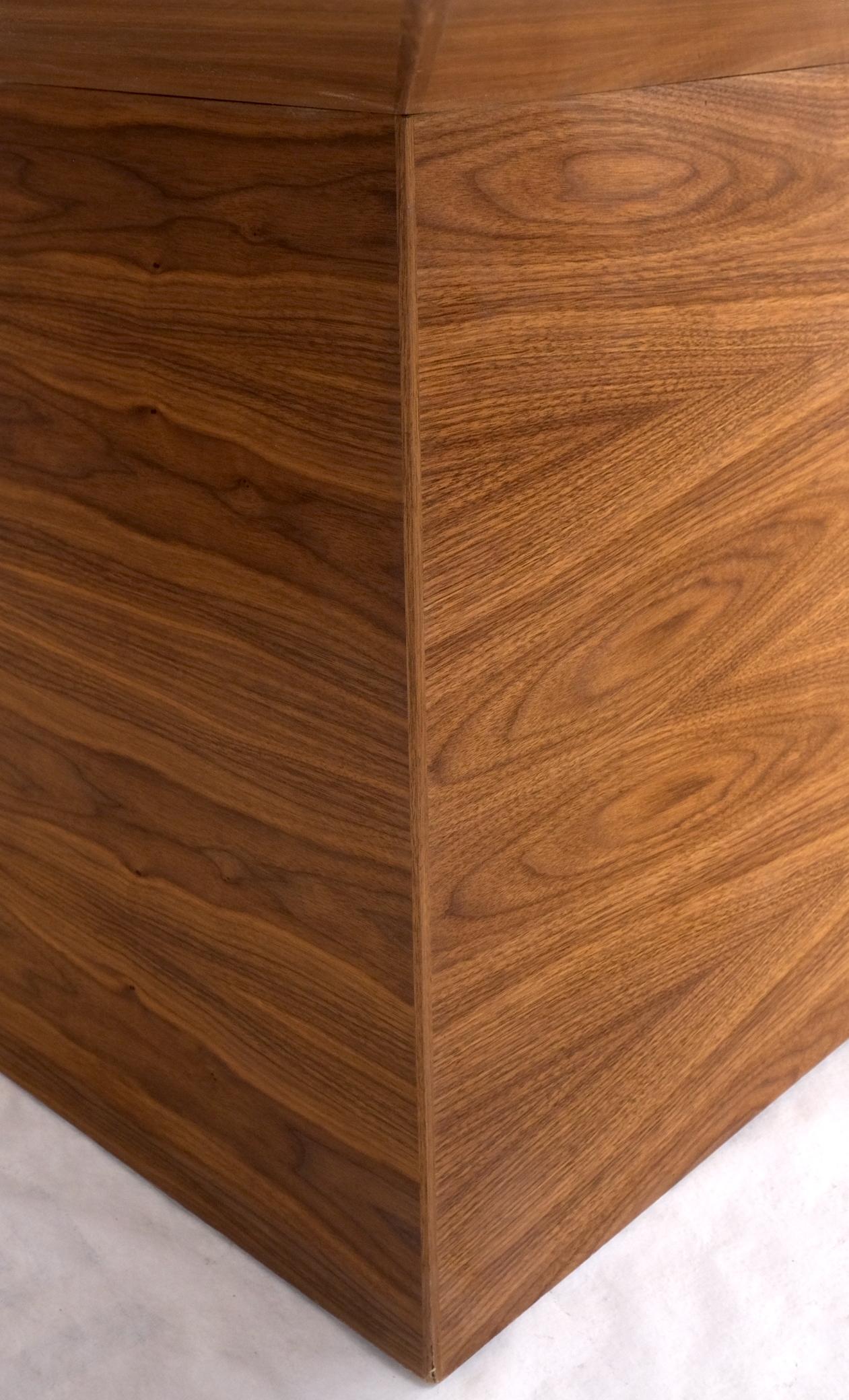 EstablishedLines Large Modern Studio Square Walnut Pyramid Shape Base Dining Conference Table