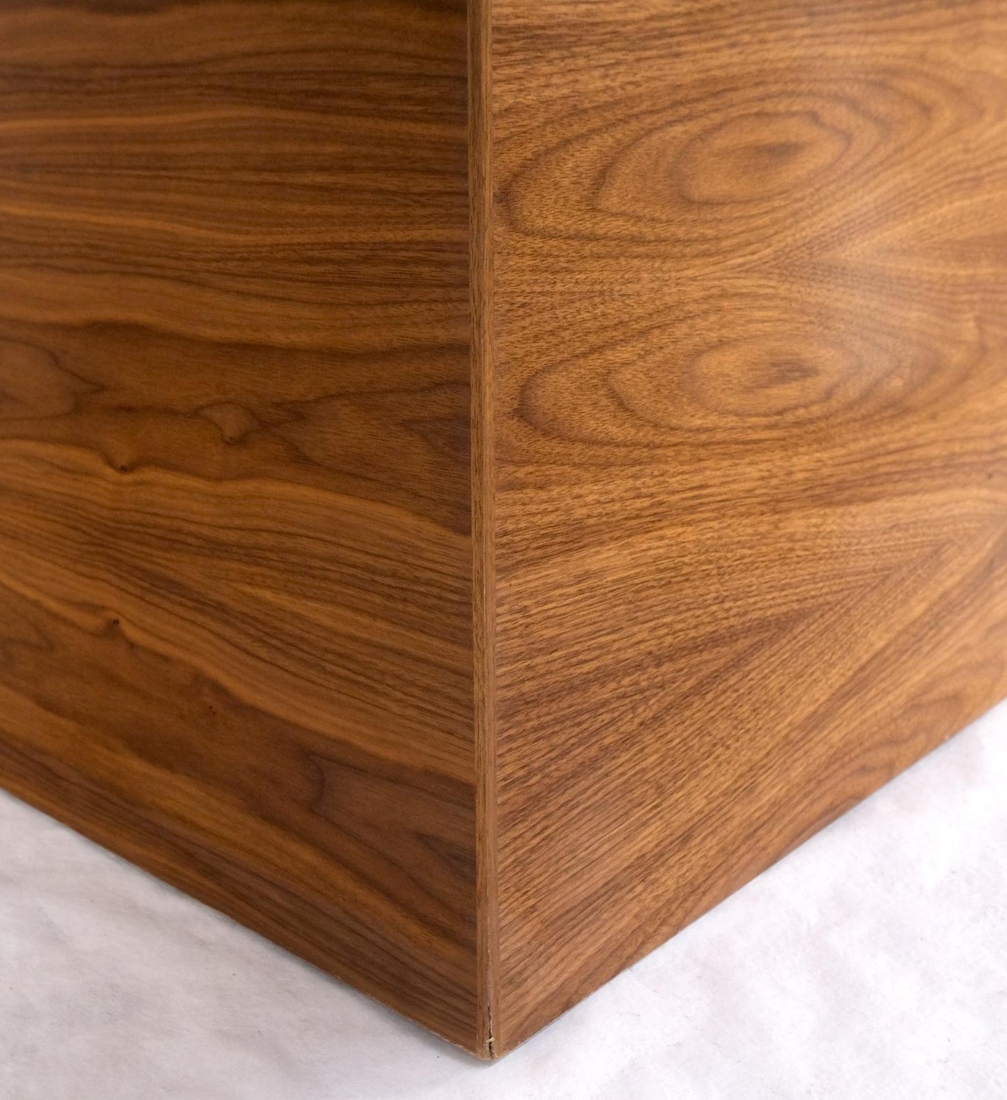 EstablishedLines Large Modern Studio Square Walnut Pyramid Shape Base Dining Conference Table