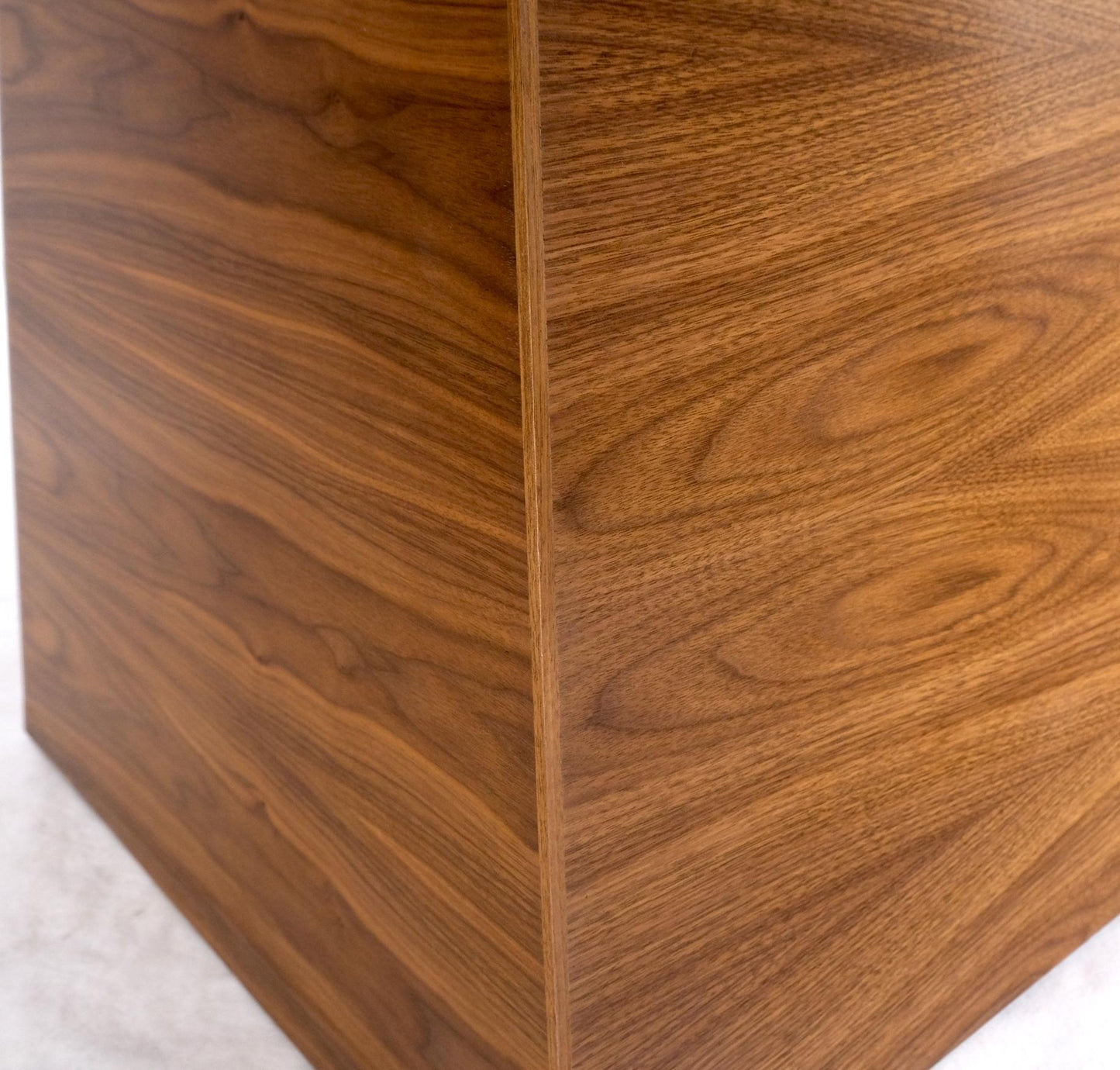 EstablishedLines Large Modern Studio Square Walnut Pyramid Shape Base Dining Conference Table