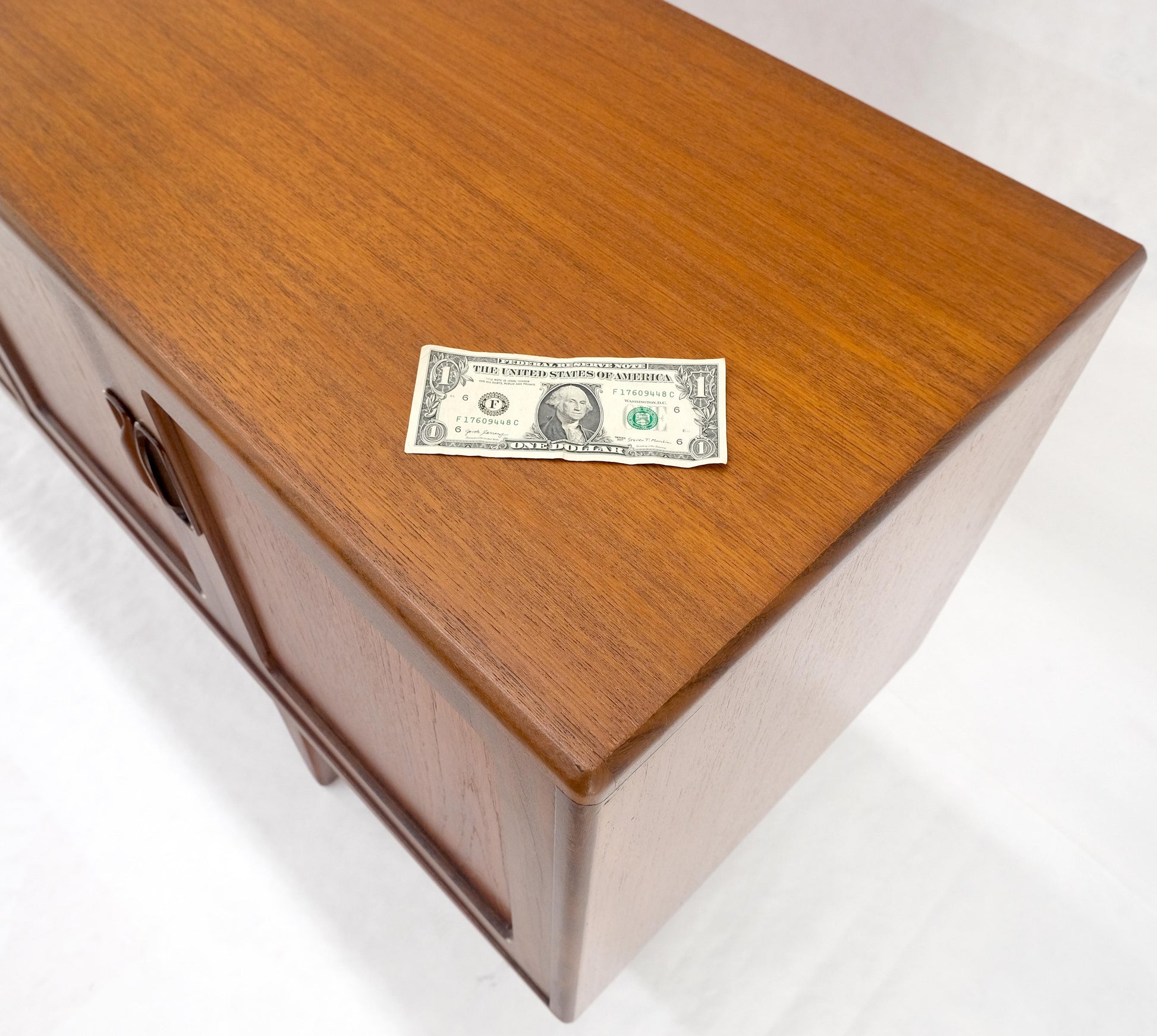 EstablishedLines Danish Mid Century Modern Double Two Door Compartment 4 Drawers Teak Credenza