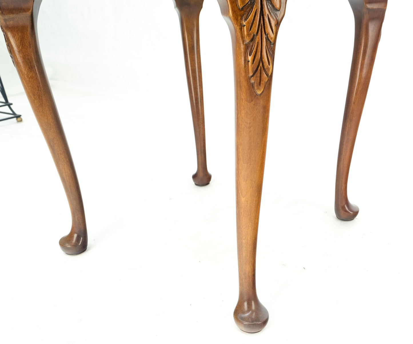 EstablishedLines Baker Burl Wood Banded Walnut Carved Legs One Drawer Lamp End Table Stand MINT!