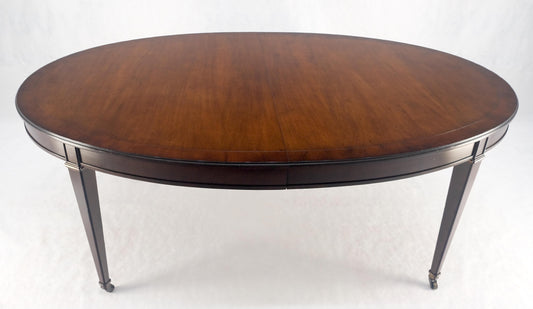 EstablishedLines Baker Large Oval 2 Extension Boards Dark Walnut Banded Dining Table MINT