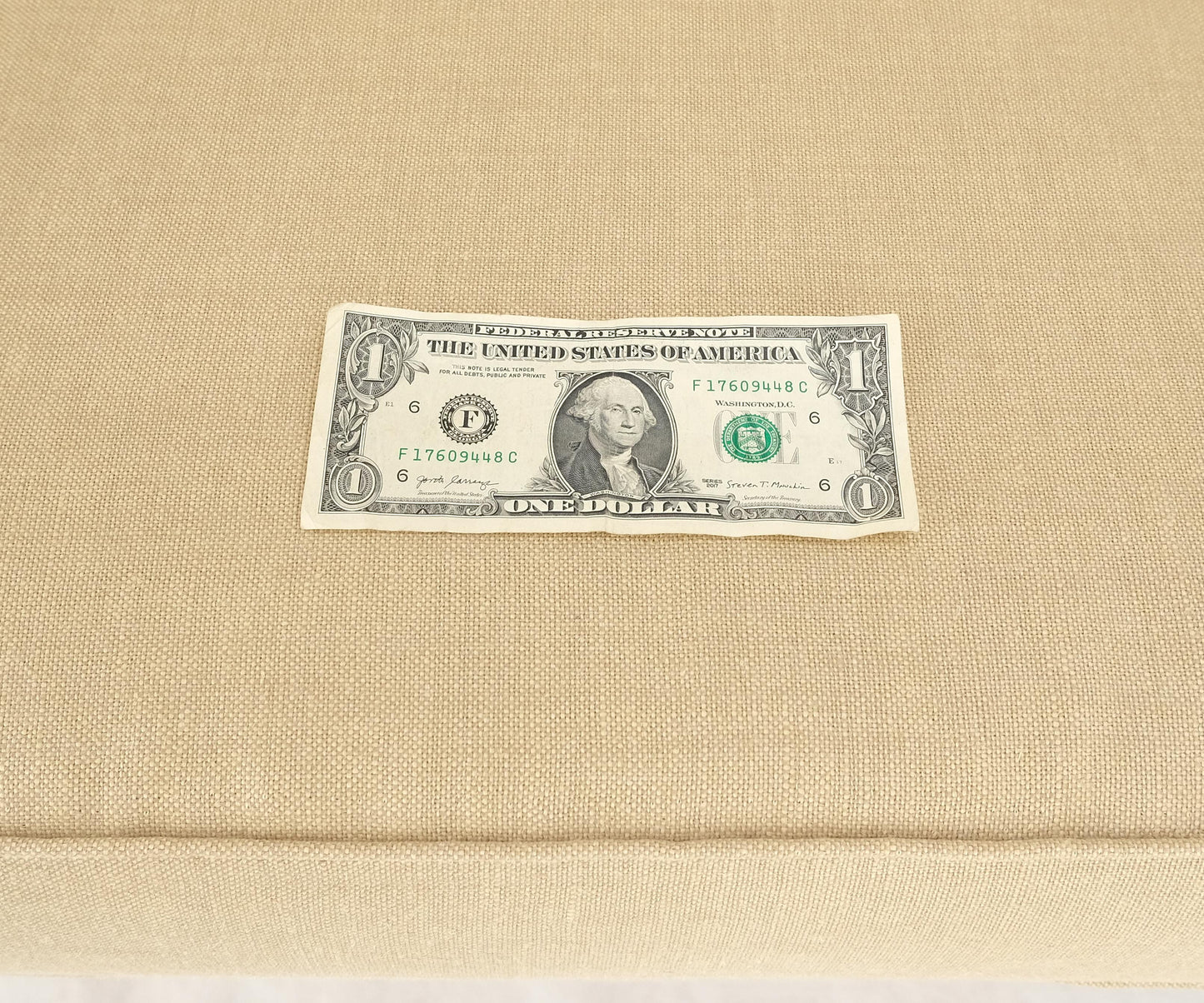 EstablishedLines New Gold Linen Upholstery Bamboo 2 Part Sectional Sofa c1970s MINT!