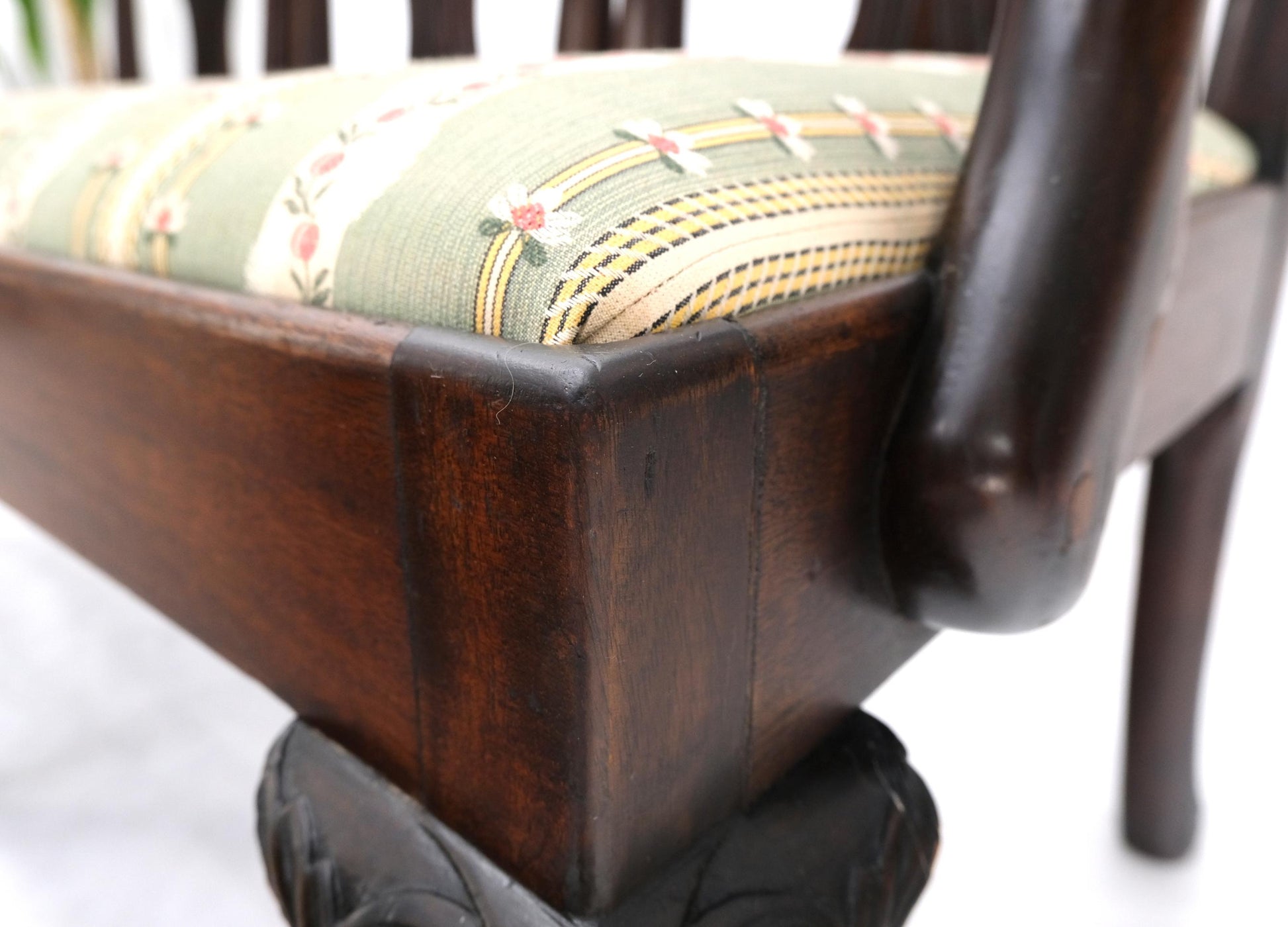 EstablishedLines 19th Century Triple Ball & Claw Armchair Style Settee Bench Sofa Chippendale