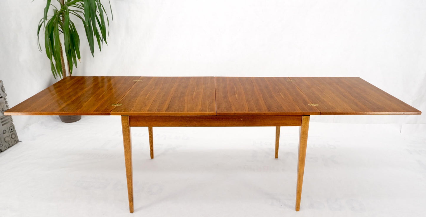 EstablishedLines Rectangle Teak Danish Mid Century Modern Dining Table Flip Top Sweden Made MINT