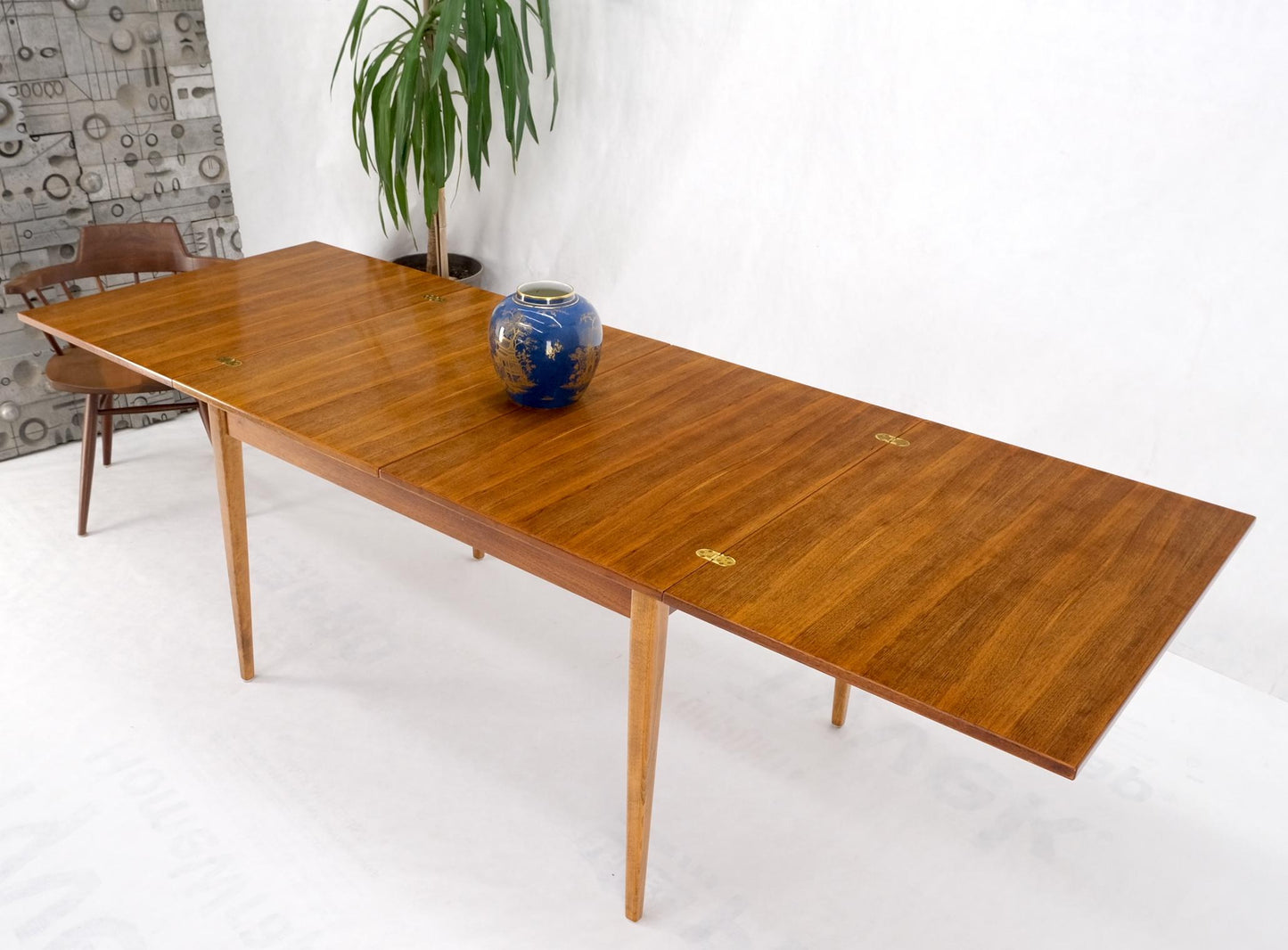 EstablishedLines Rectangle Teak Danish Mid Century Modern Dining Table Flip Top Sweden Made MINT