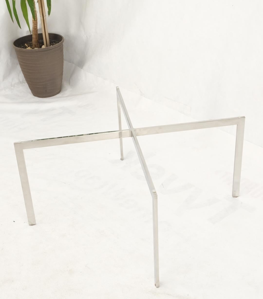 EstablishedLines Square Glass top Stainless Steel Base Barcelona Coffee Table Bauhaus Style