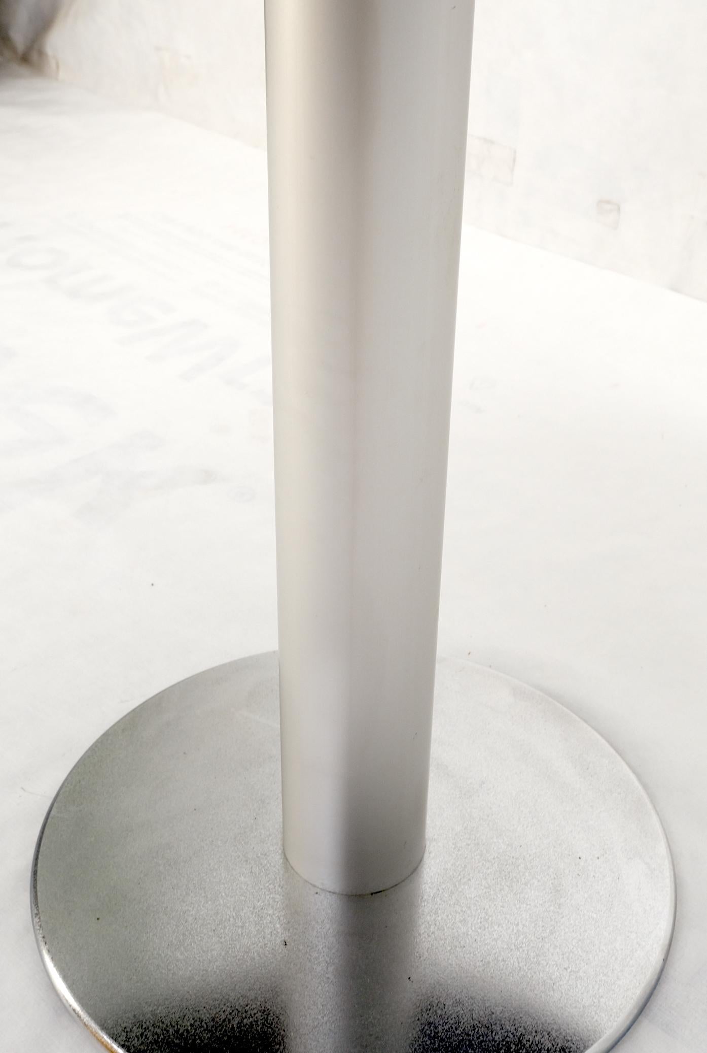 EstablishedLines Black Granite Top Crome Pedestal Base Round Dining Table Mid Century Modern MINT