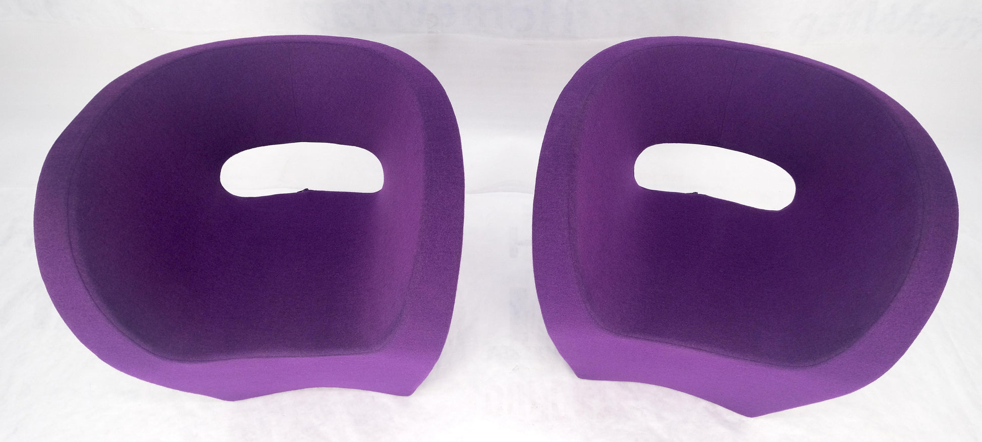EstablishedLines Pair of Albert Armchair Chairs by Ron Arad Moroso Purple  Wool Upholstery MINT!