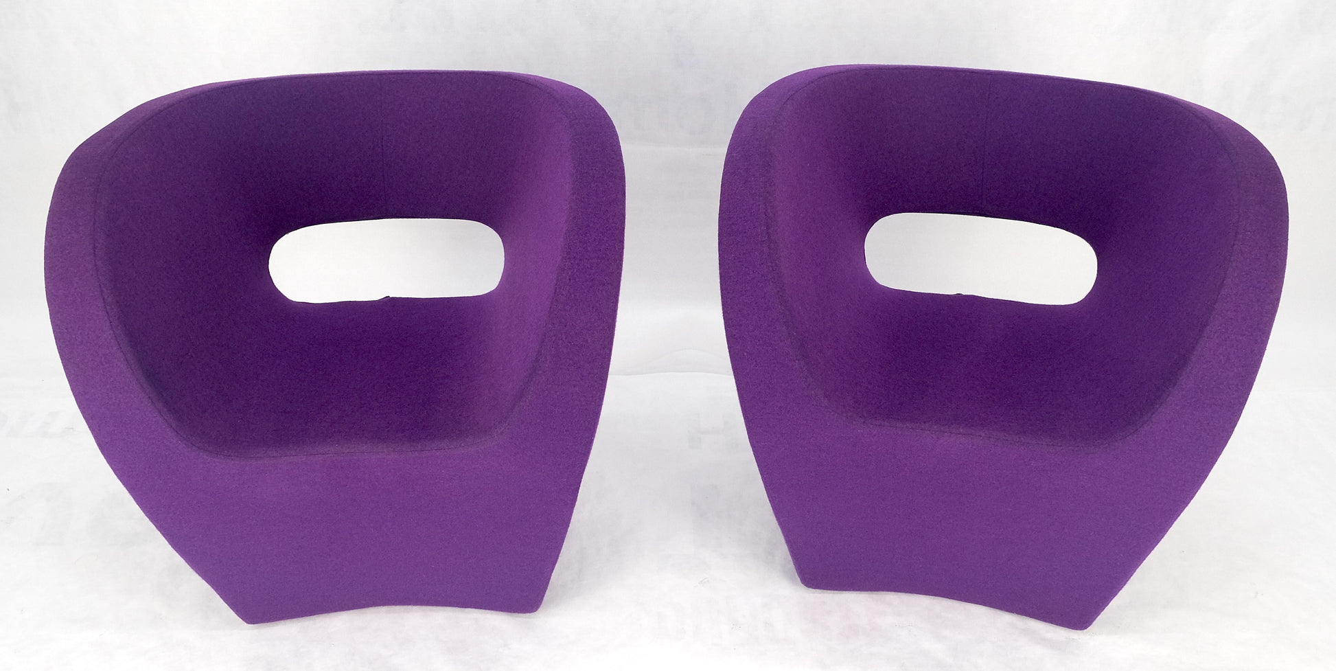 EstablishedLines Pair of Albert Armchair Chairs by Ron Arad Moroso Purple  Wool Upholstery MINT!