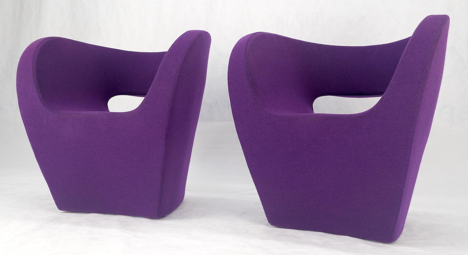 EstablishedLines Pair of Albert Armchair Chairs by Ron Arad Moroso Purple  Wool Upholstery MINT!