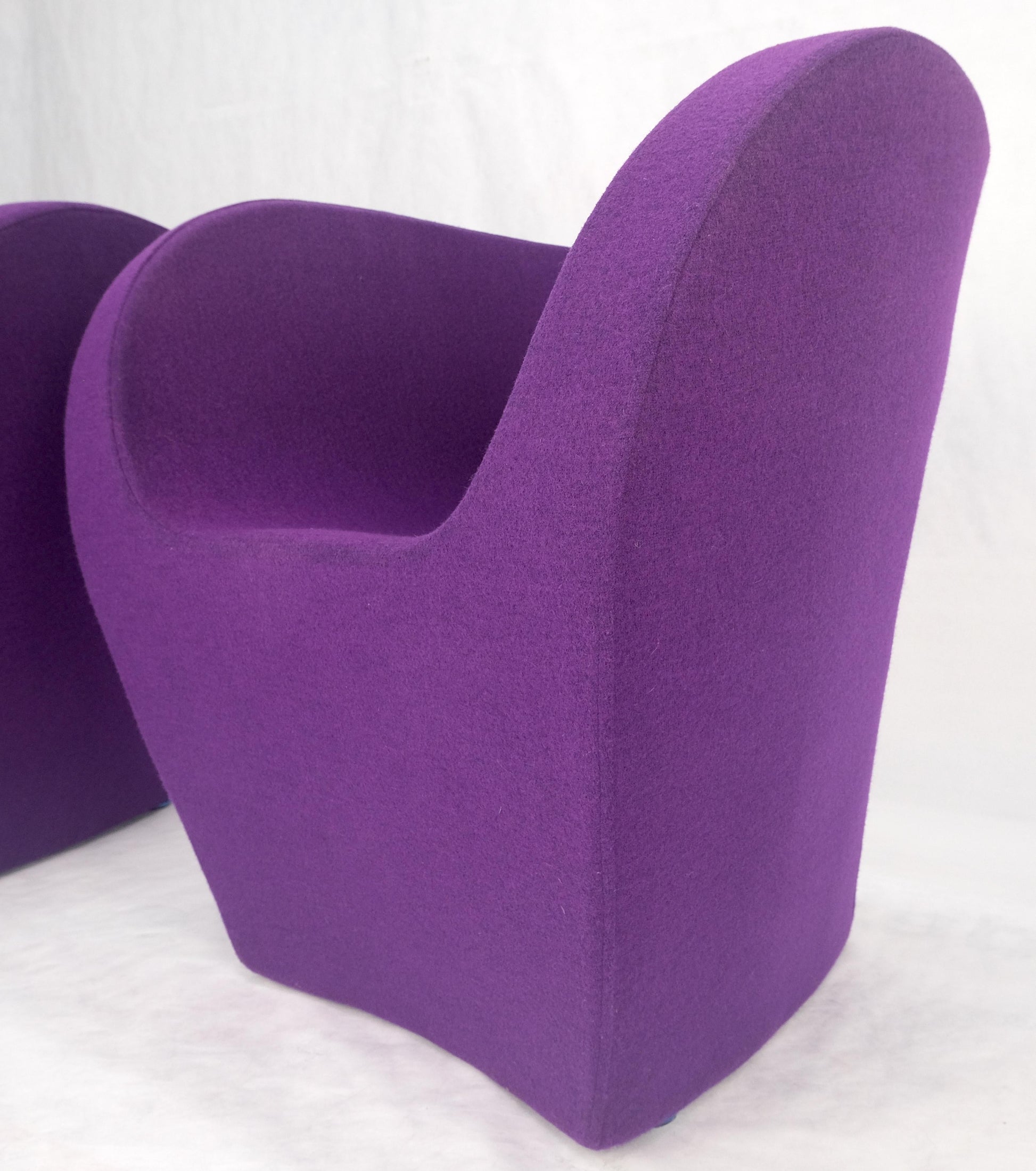 EstablishedLines Pair of Albert Armchair Chairs by Ron Arad Moroso Purple  Wool Upholstery MINT!