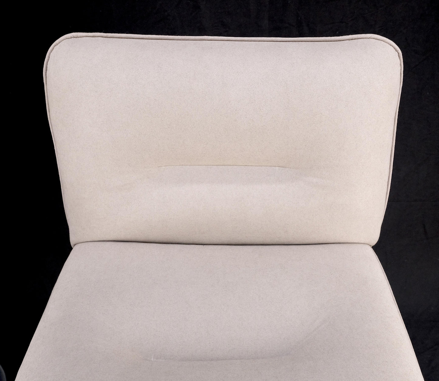 EstablishedLines Pair Bent Lucite 1970s New Alcantera Upholstery Swivel Barstool Chairs Chairs