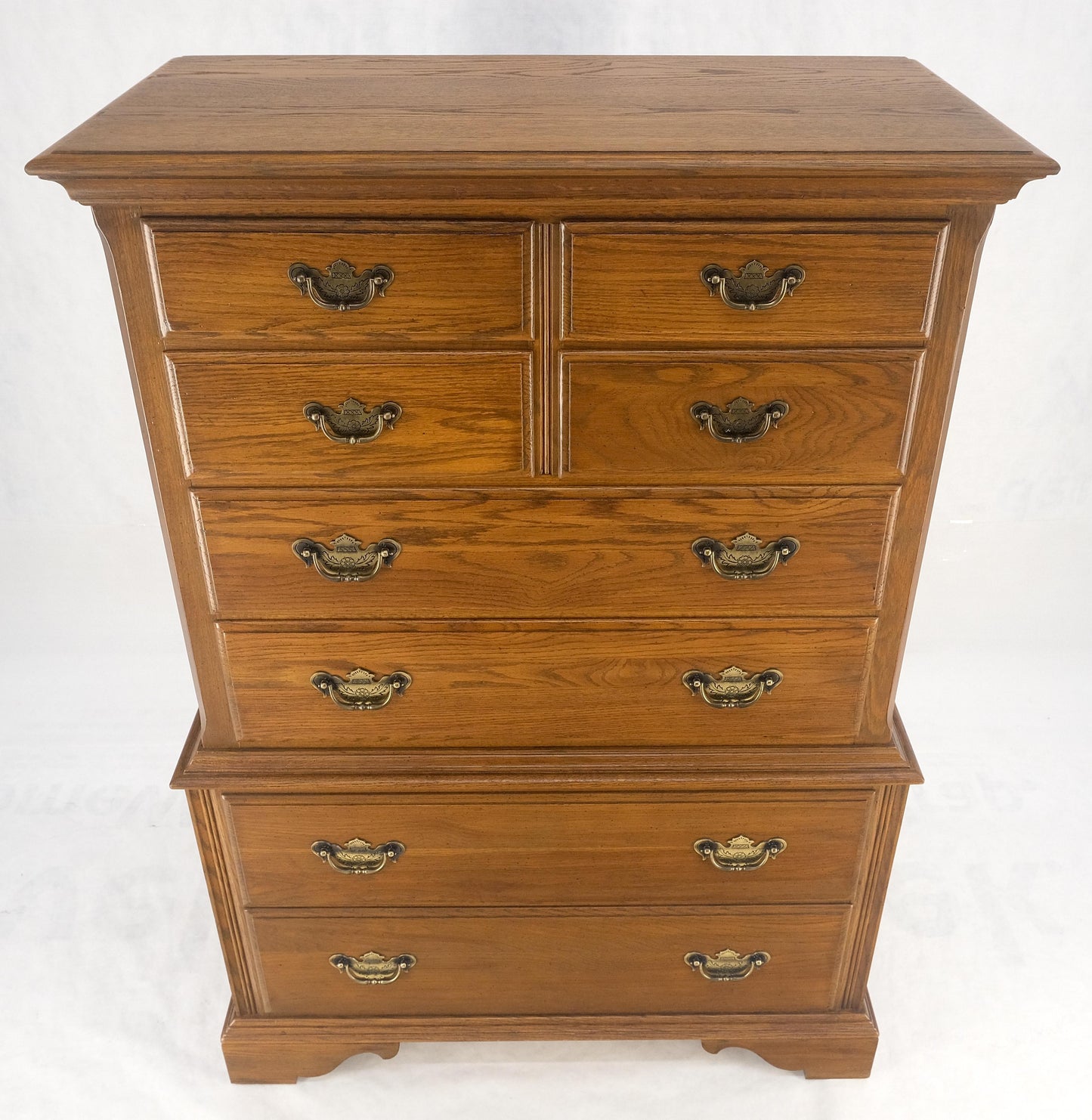 EstablishedLines Chestnut Chest on Chest High Boy 8 Drawers Chippendale Style Dresser MINT!