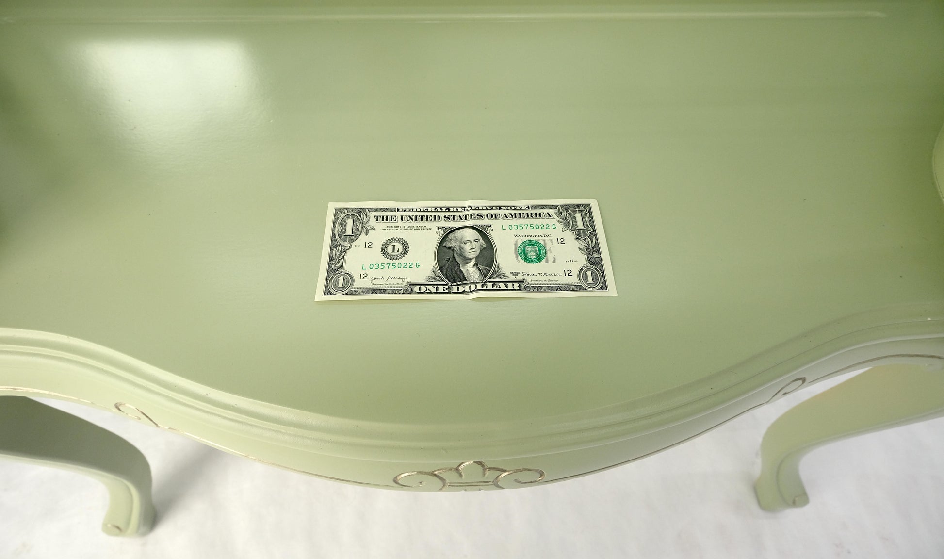 EstablishedLines 1920s Curved Glass Light Olive Tone Lacquer Finish Curio Display Cabinet MINT!