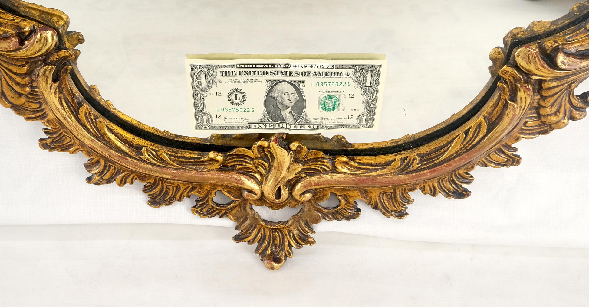 EstablishedLines Antique c1900s Fine Gilt Gesso Rococo Style Tear Drop Shape Wall Mirror