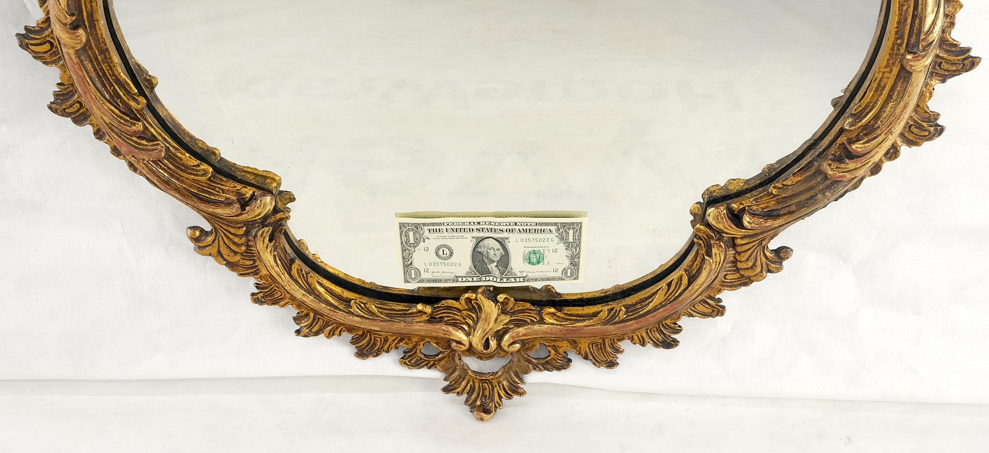 EstablishedLines Antique c1900s Fine Gilt Gesso Rococo Style Tear Drop Shape Wall Mirror