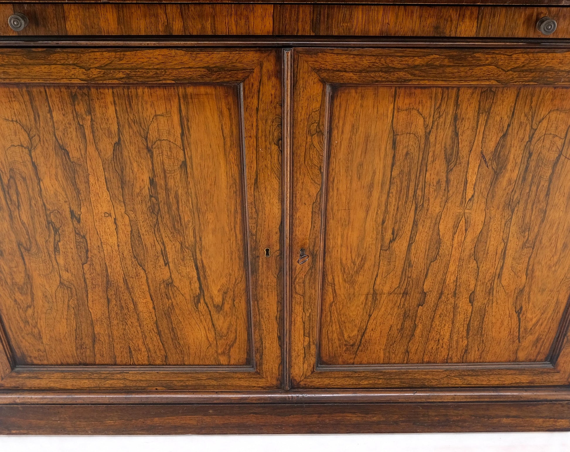 EstablishedLines All Rosewood Double Glass Doors Adjustable Shelves Pull Out Desk Secretary MINT!