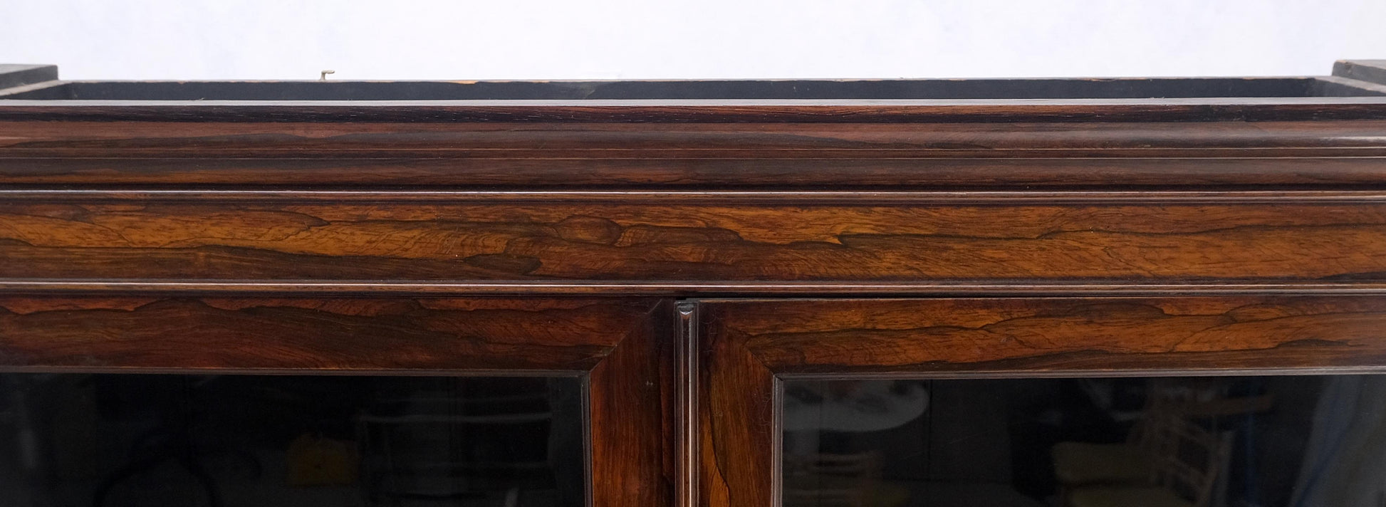 EstablishedLines All Rosewood Double Glass Doors Adjustable Shelves Pull Out Desk Secretary MINT!