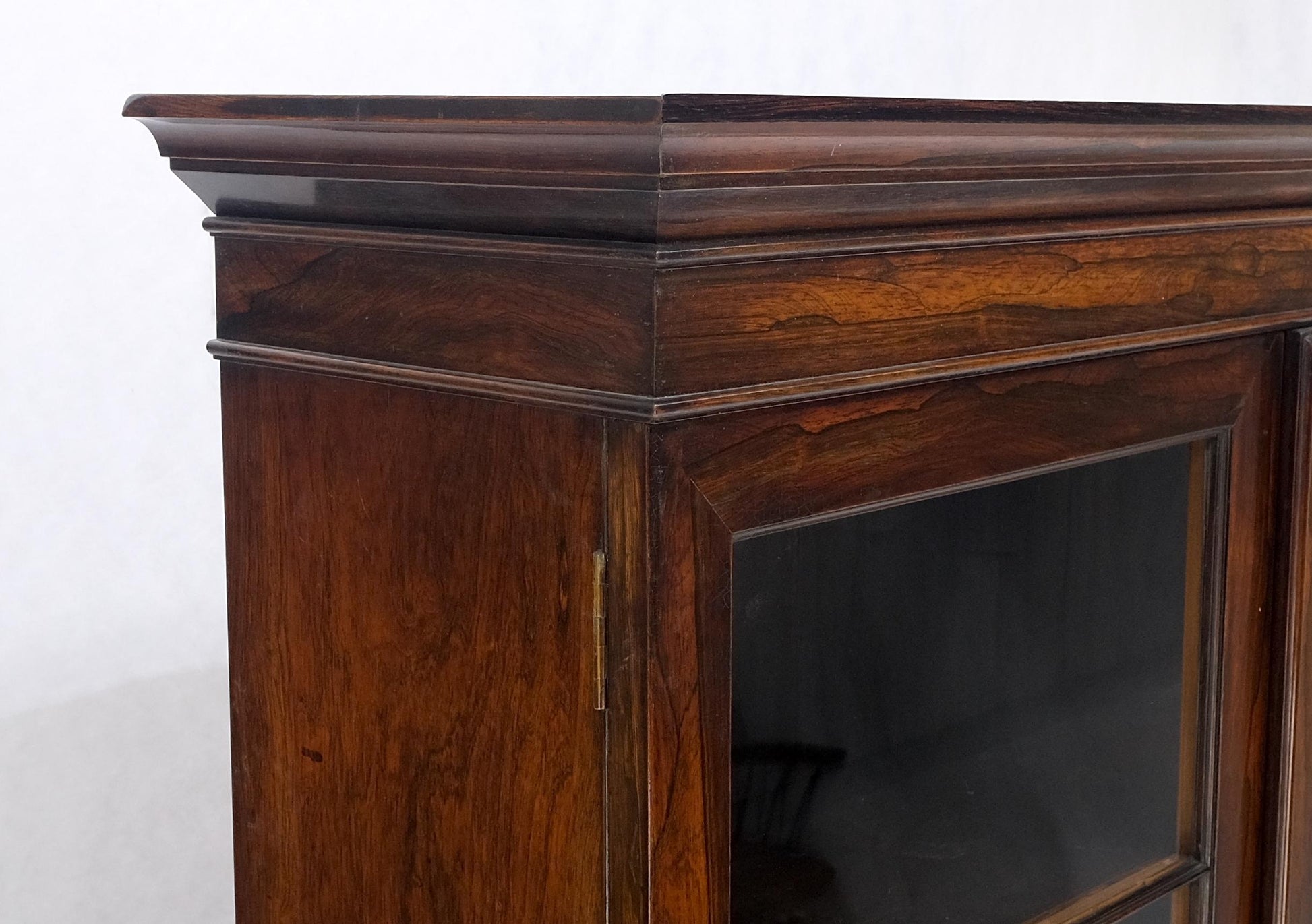 EstablishedLines All Rosewood Double Glass Doors Adjustable Shelves Pull Out Desk Secretary MINT!