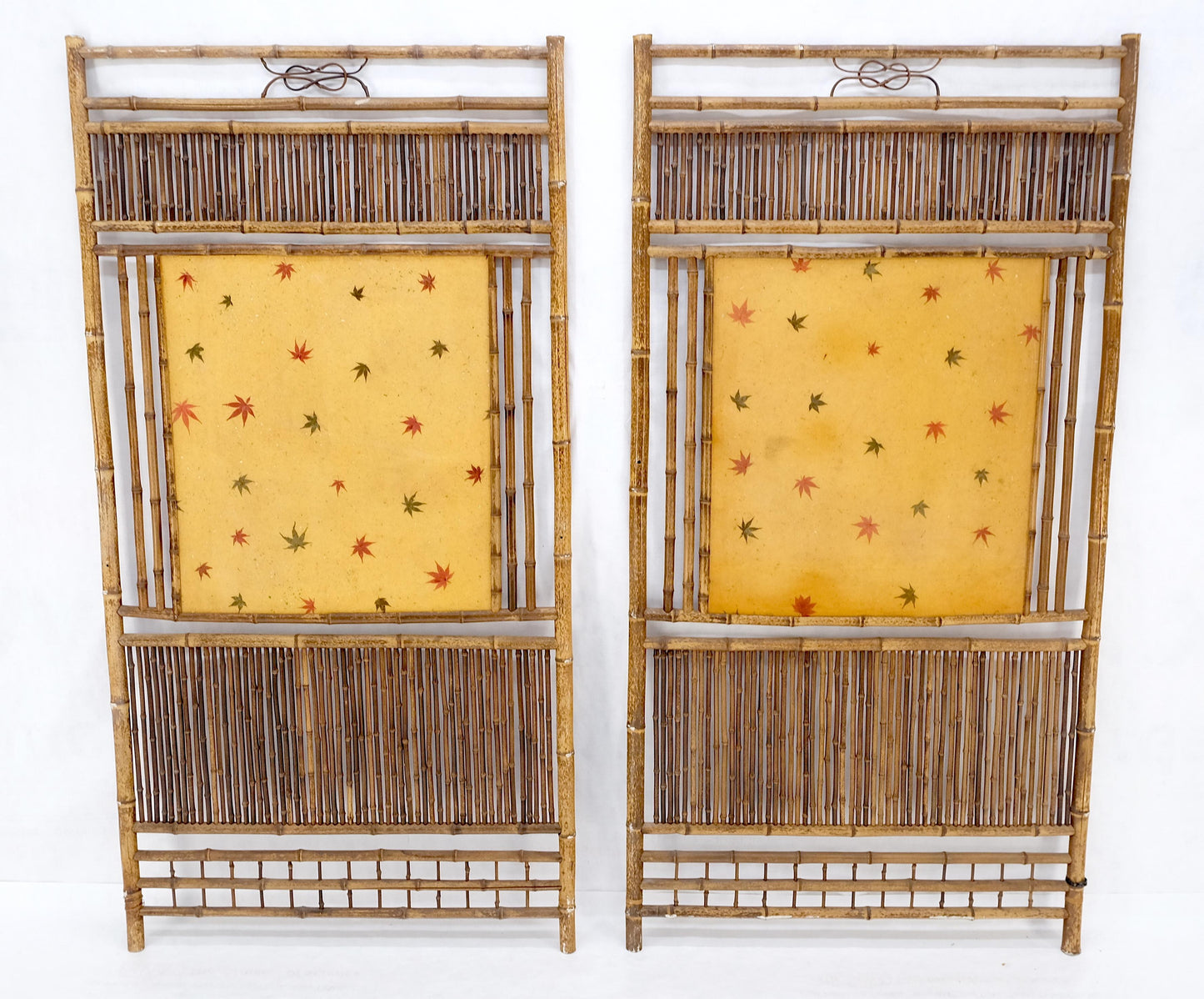 EstablishedLines Pair of Japanese Modern Bamboo Room Dividers Screens Decorative Panels Wall Art