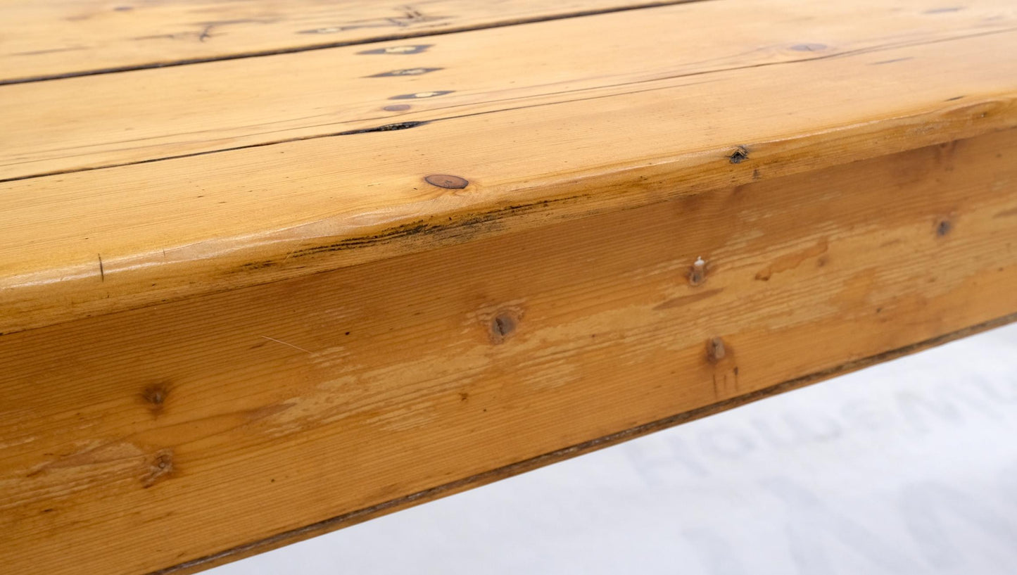 EstablishedLines Large Antique Waxed Pine Harvest Farm Dining Table Primitive Natural