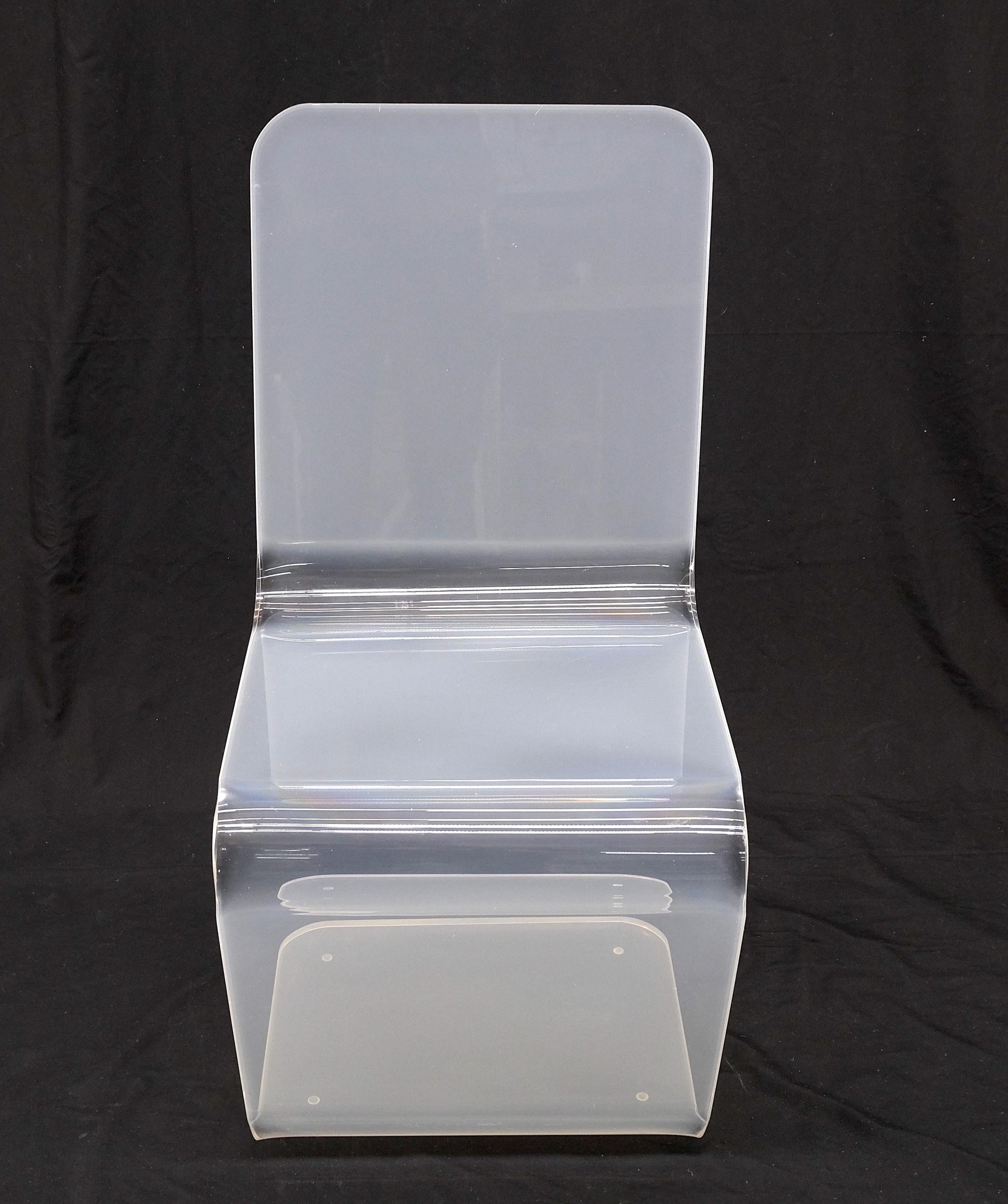 EstablishedLines Bent Thick Heavy Lucite Side Z Dining Side Chair Mid-Century Modern