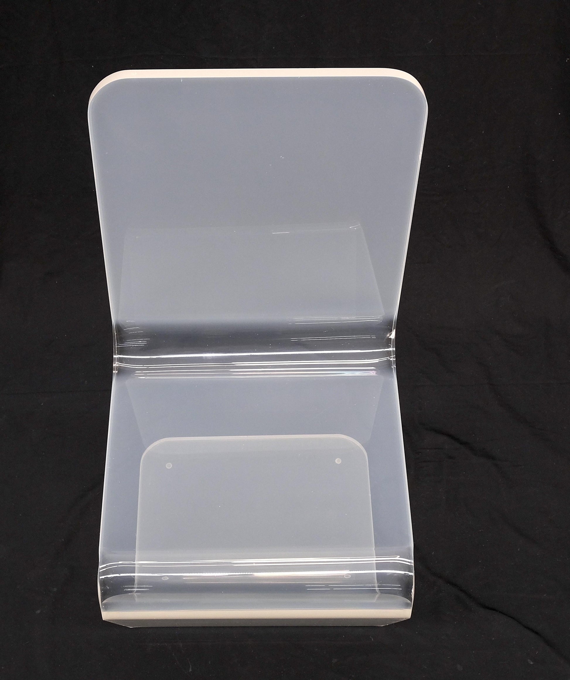 EstablishedLines Bent Thick Heavy Lucite Side Z Dining Side Chair Mid-Century Modern