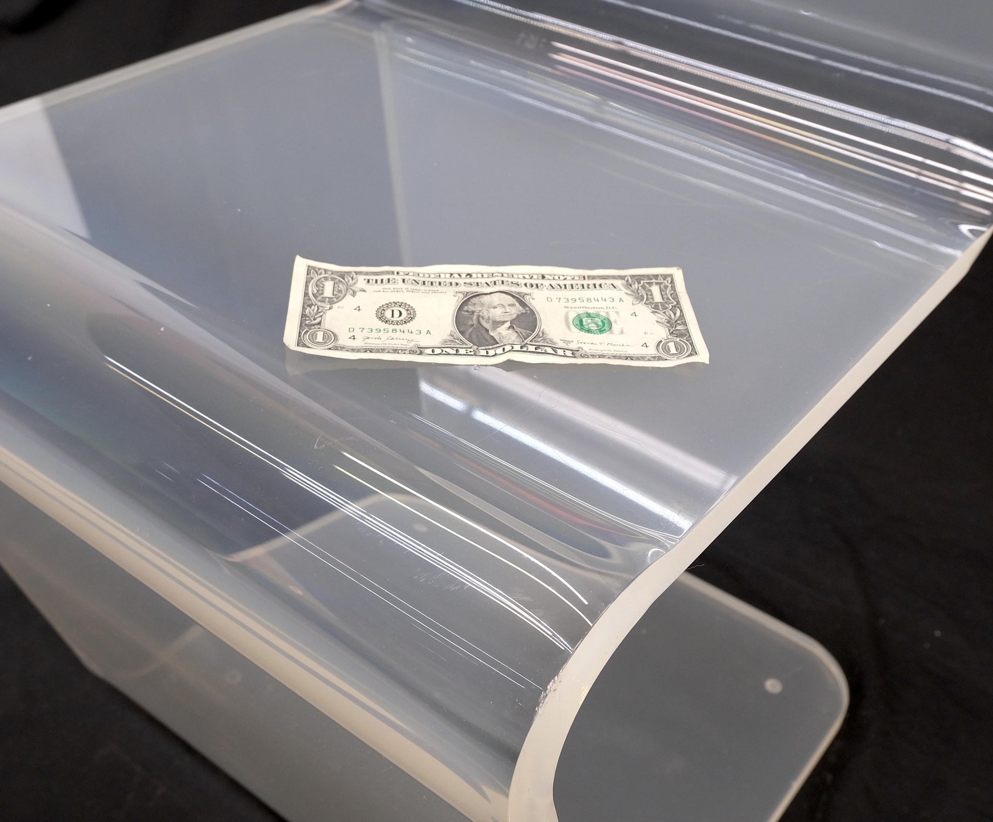 EstablishedLines Bent Thick Heavy Lucite Side Z Dining Side Chair Mid-Century Modern