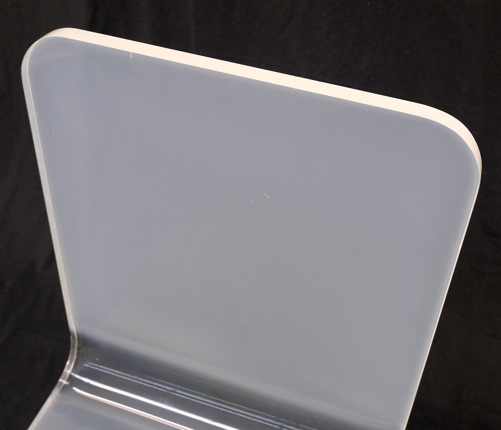 EstablishedLines Bent Thick Heavy Lucite Side Z Dining Side Chair Mid-Century Modern