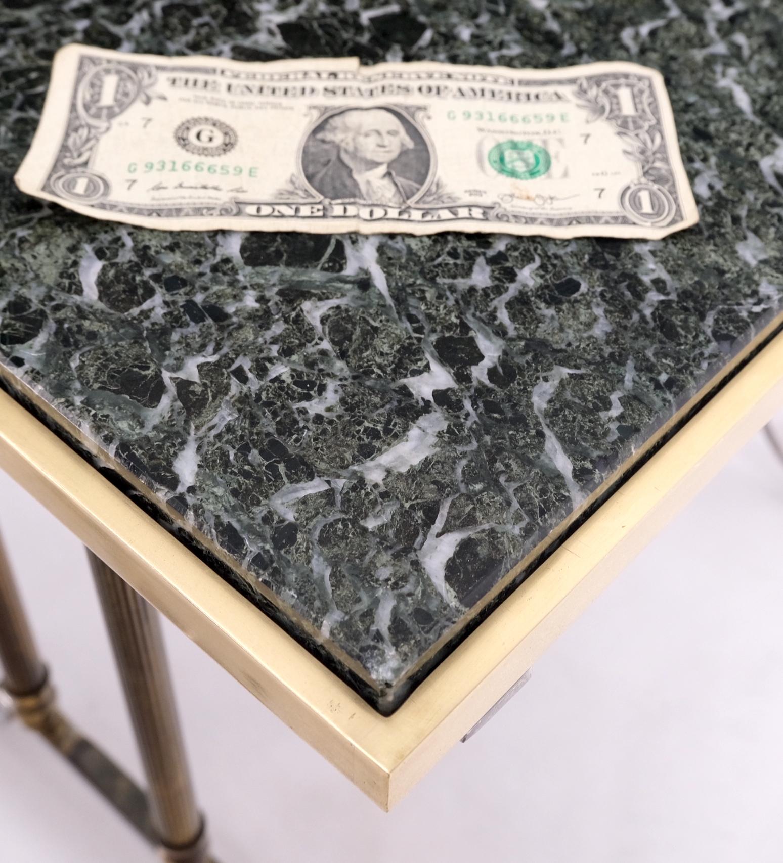 EstablishedLines Set of 3 Very Fine Metal Work Brass Chrome Marble Top Nesting Side End Tables