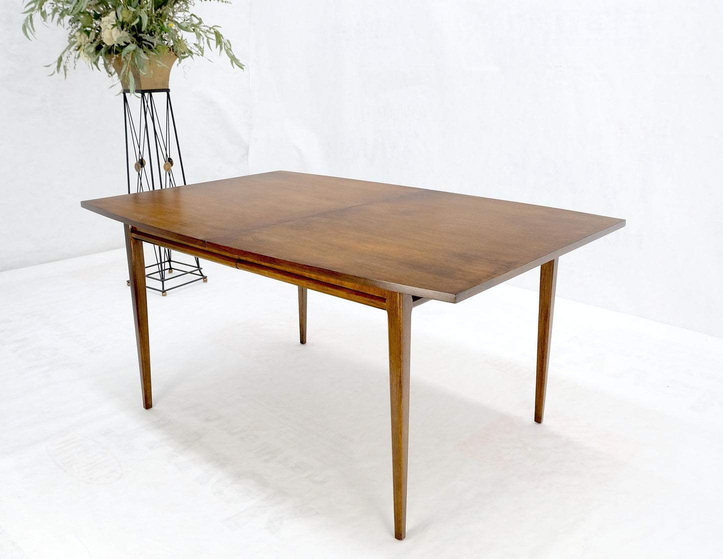 American Walnut Danish Mid Century Modern Style Dining Table 2 Extension Boards