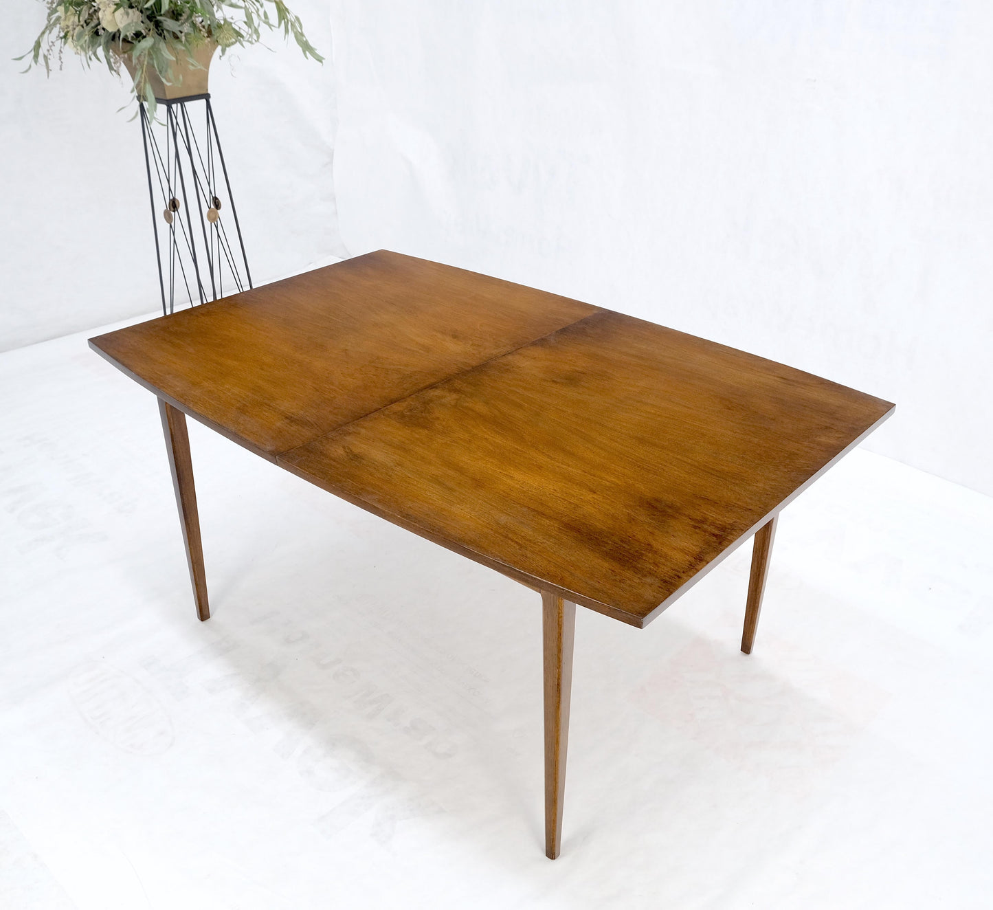 American Walnut Danish Mid Century Modern Style Dining Table 2 Extension Boards
