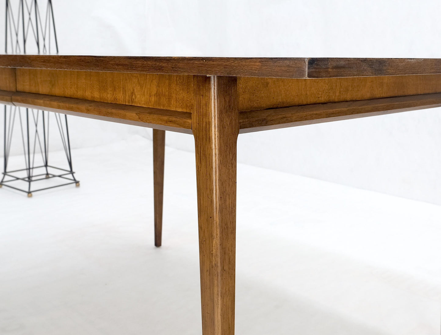 American Walnut Danish Mid Century Modern Style Dining Table 2 Extension Boards