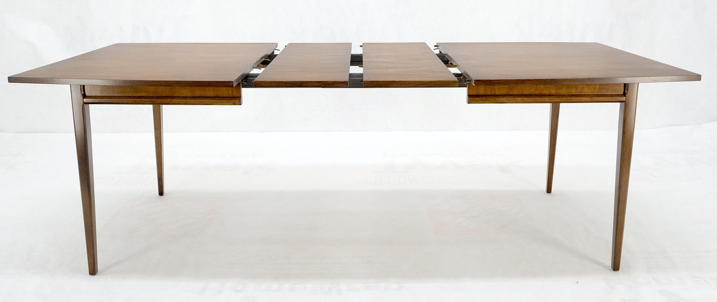 American Walnut Danish Mid Century Modern Style Dining Table 2 Extension Boards