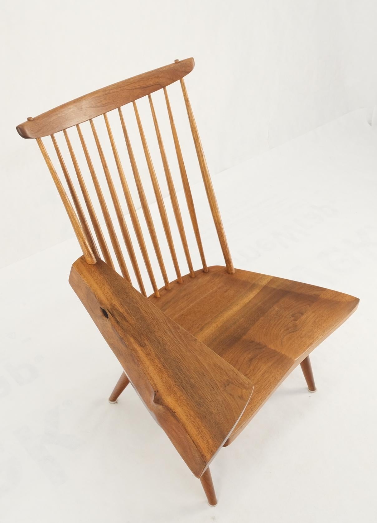 EstablishedLines Mid-Century Modern Solid Oiled Walnut George Nakashima Slab-Arm Lounge Chair