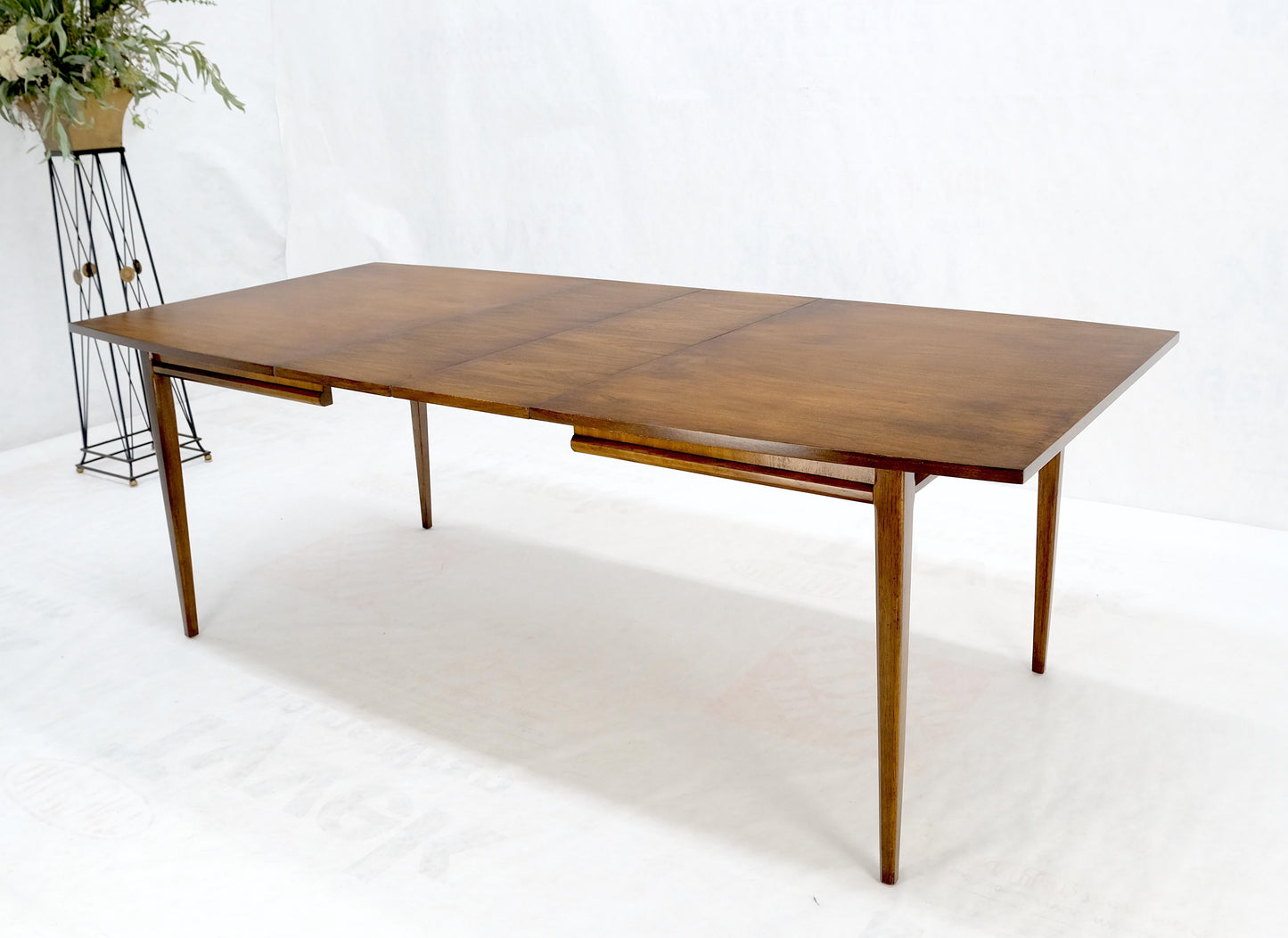 American Walnut Danish Mid Century Modern Style Dining Table 2 Extension Boards