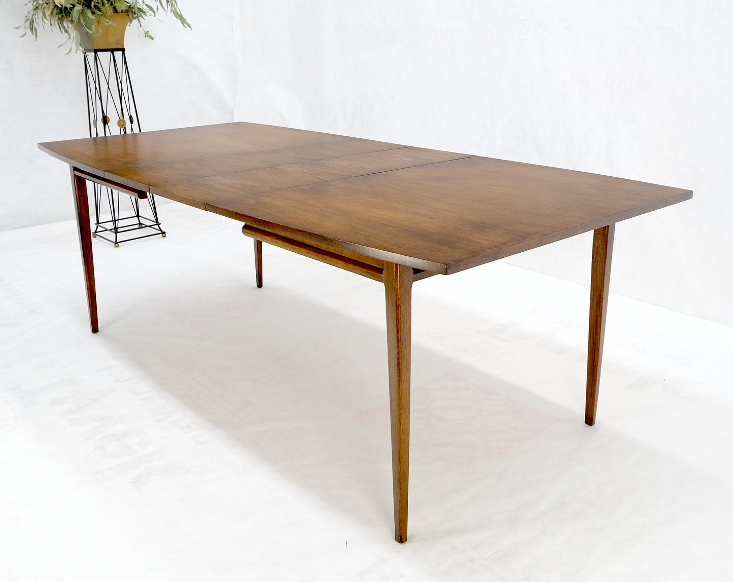American Walnut Danish Mid Century Modern Style Dining Table 2 Extension Boards