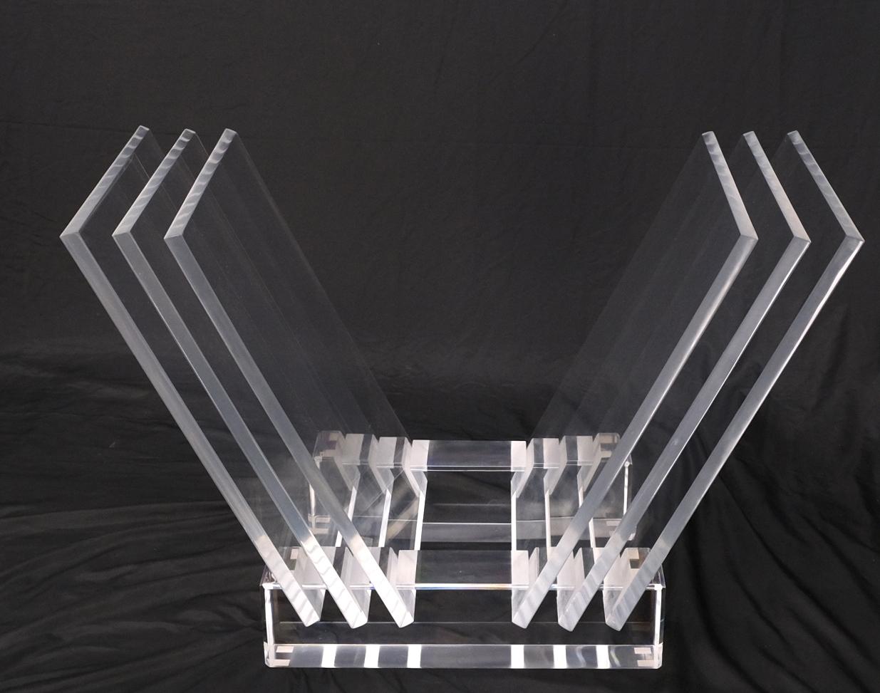 EstablishedLines Folding Collapsible Lucite Base Glass Top Mid-Century Modern Dining Table