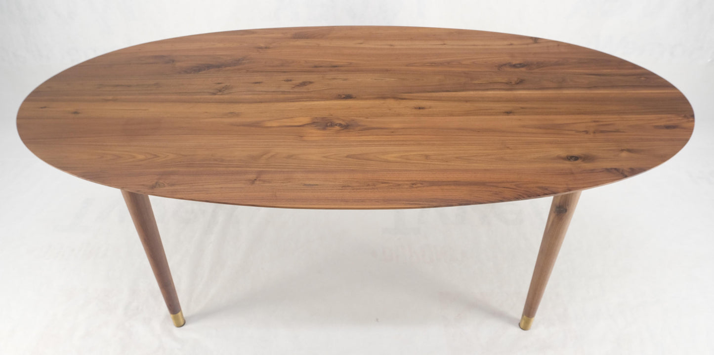 EstablishedLines Knife Edge Oval Solid Walnut Tapered Leg 7' long Dining Conference Table MINT!