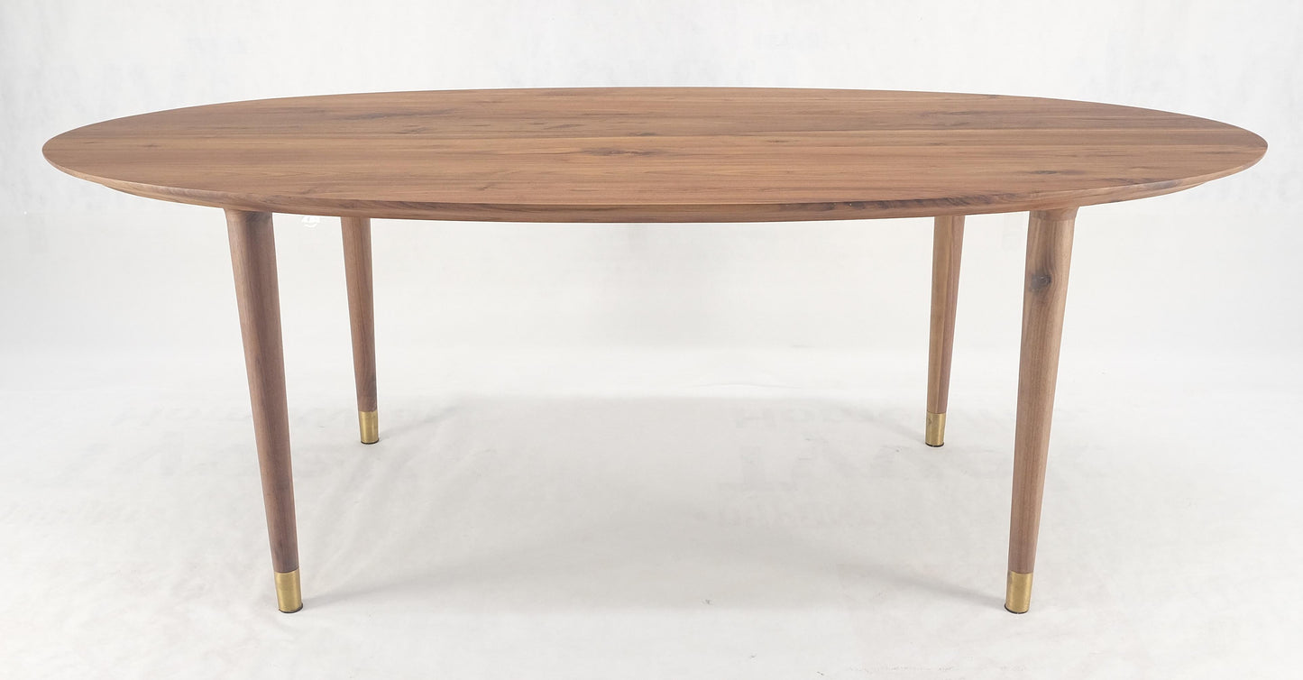 EstablishedLines Knife Edge Oval Solid Walnut Tapered Leg 7' long Dining Conference Table MINT!