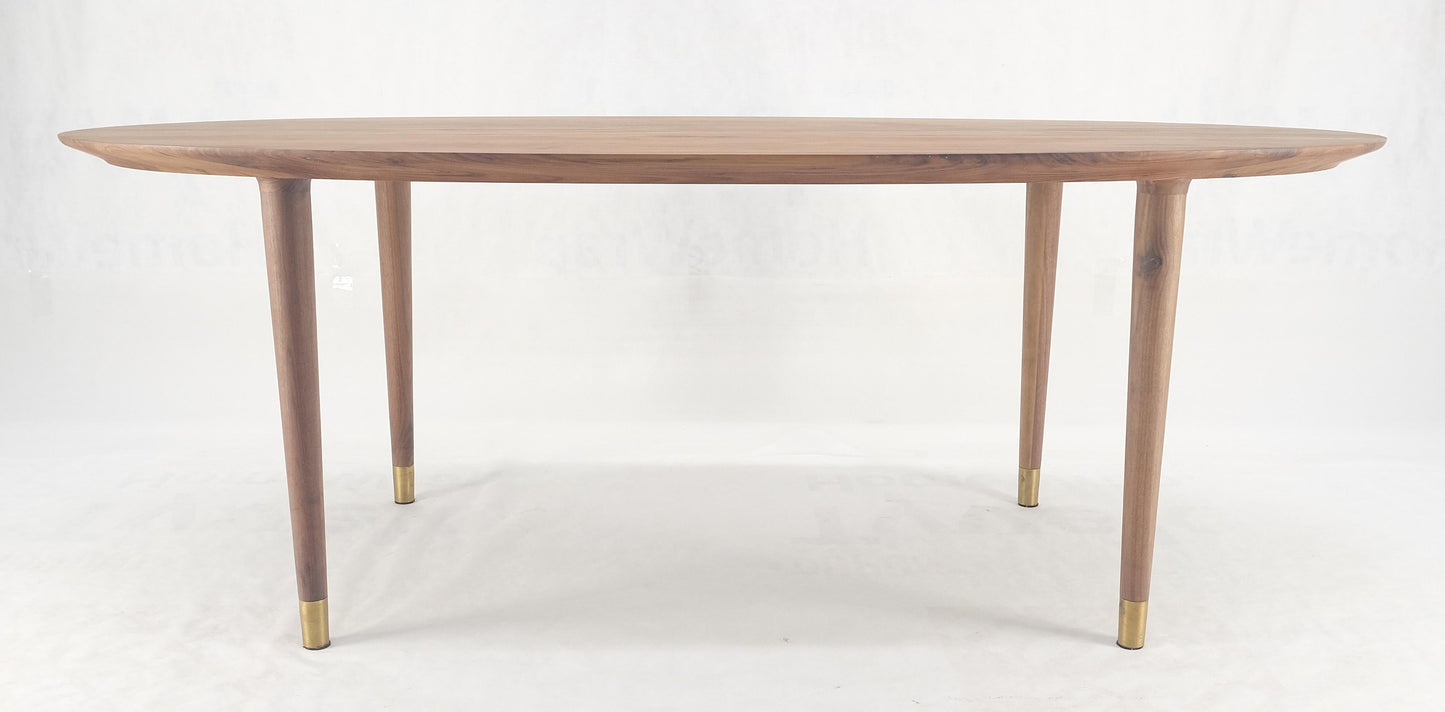 EstablishedLines Knife Edge Oval Solid Walnut Tapered Leg 7' long Dining Conference Table MINT!
