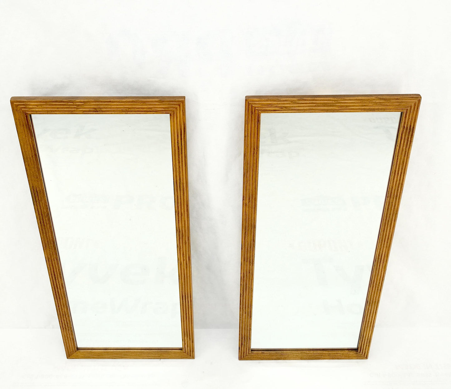 EstablishedLines Pair of Mid Century Modern Rectangle Wall Mirrors by Henredon Mint!