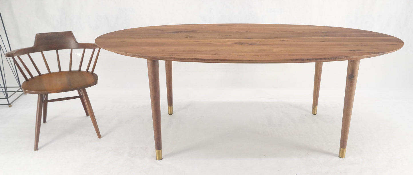 EstablishedLines Knife Edge Oval Solid Walnut Tapered Leg 7' long Dining Conference Table MINT!