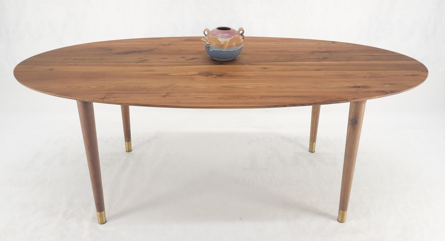 EstablishedLines Knife Edge Oval Solid Walnut Tapered Leg 7' long Dining Conference Table MINT!