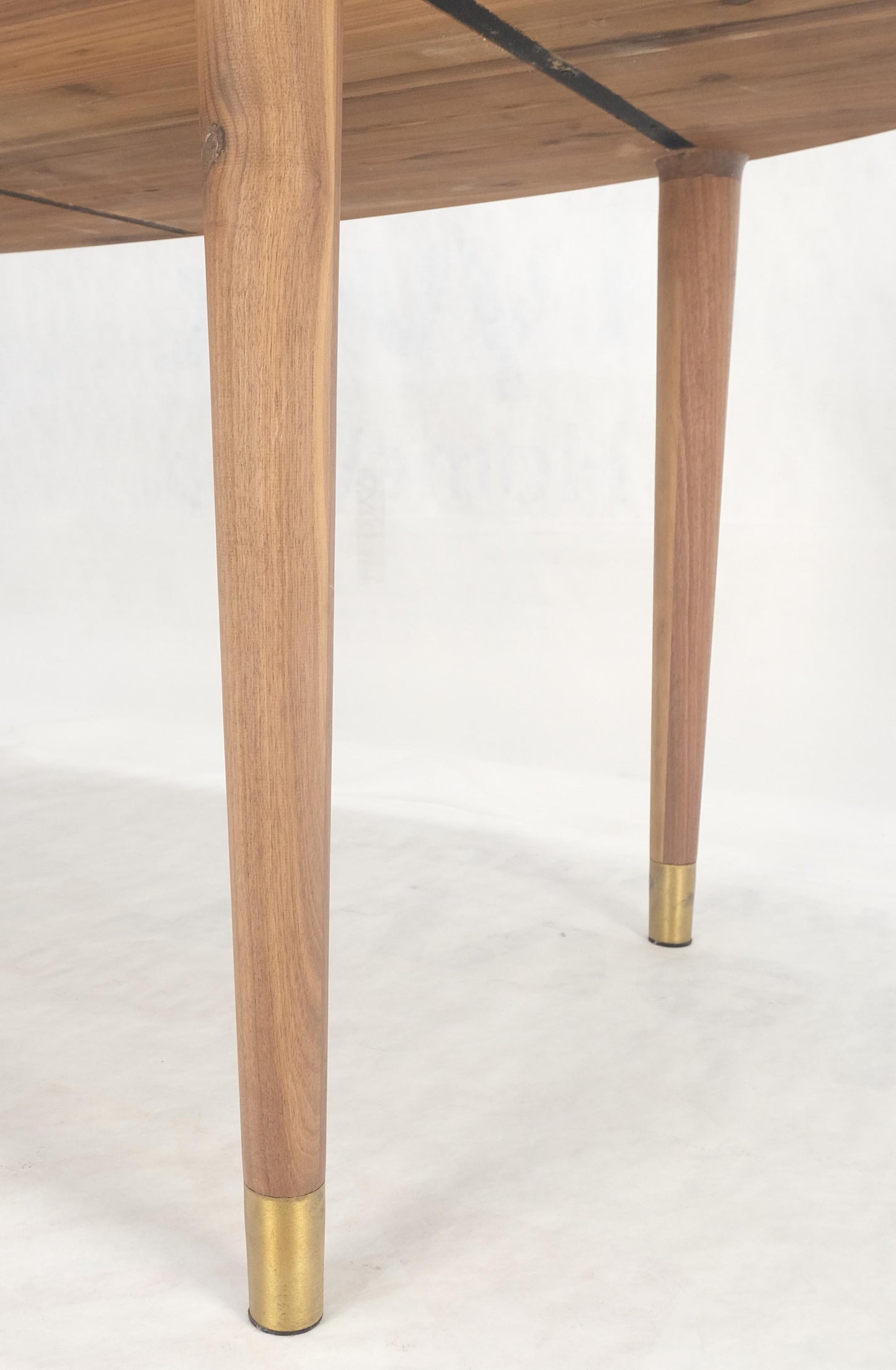 EstablishedLines Knife Edge Oval Solid Walnut Tapered Leg 7' long Dining Conference Table MINT!